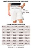 Erkek Regular Fit %100 Pamuk Şort-Beyaz