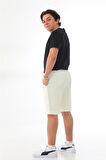 Erkek Regular Fit (Normal Kesim) %100 Pamuklu Şort-Ekru