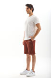 Erkek Regular Fit %100 Pamuk Şort-Kahve