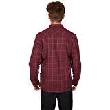 Alpinist Felder Erkek Ekose Outdoor Gömlek Bordo-Lacivert