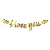 Kaligrafi Banner "I Love You" - Gold