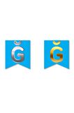Çift Taraflı Harf Banner Gold/Gümüş Mavi Ğ