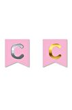 Çift Taraflı Harf Banner Gold/Gümüş Pembe C