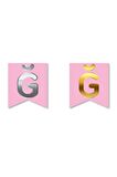 Çift Taraflı Harf Banner Gold/Gümüş Pembe Ğ