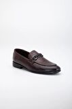 Hakiki Deri Rok Kroko Kahverengi Erkek Klasik Loafer Ayakkabı