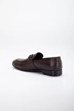 Hakiki Deri Rok Kroko Kahverengi Erkek Klasik Loafer Ayakkabı