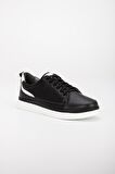 Hakiki Deri Bağcıklı Çift Renk Taban Siyah Erkek Günlük Casual Ayakkabı