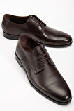 Hakiki Deri Erkek Klasik Ayakkabı Kahve Bağlı Yüzüdüz 