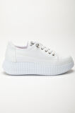 Kadın Casual Spor Ayakkabı Beyaz Elastik Bağcıklı Kalın Taban