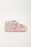 Şirinbebe Ortopedik Kız Bebek İlkadım Ayakkabı Pembe Çift Cırtlı Çiçekli