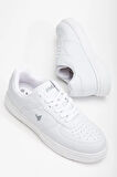 Unisex Spor Ayakkabı Beyaz Yüksek Taban Hafif Suni Deri