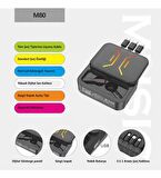 Power M80 2000 mAh Powerbankli Bluetooth Kablosuz Kulaklık 5.3V