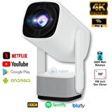 Lensun New 14 Android Bataryalı Projeksiyon Cihazı 4K-UHD/HDMI/Usb / Bluetooth /Wifi /DLNA / Chromecast