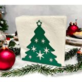 Çam Ağacı Temalı Yeşil Metal Peçetelik Yılbaşı Noel