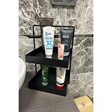 20x20 Siyah Tezgahüstü Mutfak ve Banyo Iki Katlı Organizer