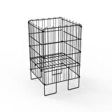 Ergonomik Tasarım 40x40 Katlanır Tel Havuz Sepeti Siyah – Market, Avm, ve Bakkal İçin İdeal Ürün Teşhir Standı – 3 Kademeli Kullanım