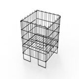 Ergonomik Tasarım 40x40 Katlanır Tel Havuz Sepeti Siyah – Market, Avm, ve Bakkal İçin İdeal Ürün Teşhir Standı – 3 Kademeli Kullanım