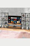 Bambu Ahşap ve Metal Detaylı TV Ünitesi & Sekizli Tel Küp Raf Sistemi - Modern Tasarım Model-1