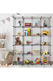 20'li Tel Küp Çok Amaçlı Organizer Raf Siyah 33cm