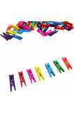 10 Adet Renkli Ahşap Mandal (3 Cm)
