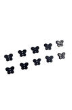 10 Adet 13 Mm Kelebek Düğme (SİYAH)