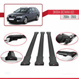 Skoda Octavia 2 (1Z) 2004-2013 Arası ile Uyumlu FLY Model Ara Atkı Tavan Barı Siyah 3 Adet