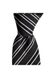 Siyah çizgili 8 cm genişliğinde kravat