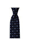 Mavi desenli 8 cm genişliğinde kravat