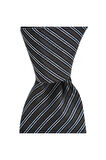 Siyah çizgili 7,5 cm genişliğinde ipek kravat