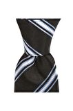 Siyah çizgili 7,5 cm genişliğinde ipek kravat