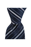 Lacivert çizgili 8 cm genişliğinde ipek kravat
