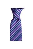 Lila çizgili 7,5 cm genişliğinde ipek kravat