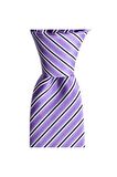 Lila çizgili 7,5 cm genişliğinde ipek kravat