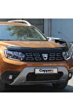 Dacia Duster Ön Kaput Koruma Rüzgarlığı 3mm Akrilik (ABS) Parlak Siyah Deflektör 2018->