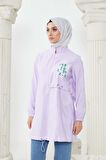 SETRMS LİLA Fermuarlı Ve Baskılı Spor Tunik 2424007