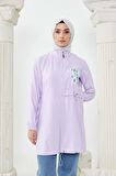 SETRMS LİLA Fermuarlı Ve Baskılı Spor Tunik 2424007