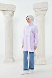 SETRMS LİLA Fermuarlı Ve Baskılı Spor Tunik 2424007