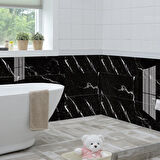 Yapışkanlı Siyah Mermer Desen 1 Adet 30x60 cm Zemin Duvar Döşeme Panel