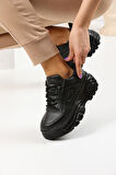 Siyah Yüksek Taban Kadın Sneakers