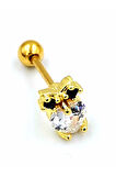 Çelik Zirkon Taşlı Piercing