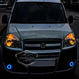 Fiat Doblo D2 2005-2010 Uyumlu Üniversal Mercekli Angel Sis Farı Metal Su Geçirmez 76 mm Turuncu Halkalı Gündüz Farı Angel Eyes 2 Adet