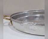 Bakır Kulplu Fırın Tepsi 40cm 1800gr Ağırlık