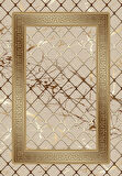 Vizon-Gold Deko Deri Kaymaz Taban Versace Salon Saçaksız Halı B1280