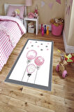 Renkli Pvc Deri Kaymaz Taban Balon Çocuk Saçaksız Halı H7098