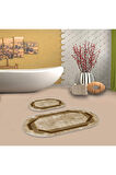 Soğuk Kahve  Kaymaz Taban Oval Banyo Paspas Takım  BB-125