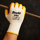 Beybi Pn5 Sarı Nitril İş Eldiveni Tam Kaplama – 12’Li Paket