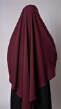 Bordo Pratik Hazır Geçmeli Tesettür Eşarp Medine İpeği Bağcıklı Sufle Hijab 2301_16