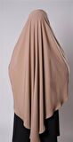 Koyu Bej Pratik Hazır Geçmeli Tesettür Eşarp Medine İpeği Bağcıklı Sufle Hijab 2301_44