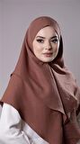 Kiremit Pratik Hazır Geçmeli Tesettür Eşarp Pamuk Caz Kumaş Çift Katlı Düz Hijab 2303_05