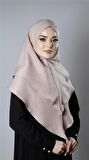 Bej Pratik Hazır Geçmeli Tesettür Eşarp Pamuk Caz Kumaş Çift Katlı Çapraz Hijab 2304_12